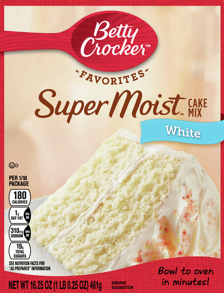 Betty Crocker Cake Mix, Super Moist, White Flavor