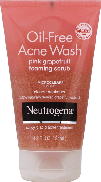 Neutrogena Acne Wash, Oil-Free, Pink Grapefruit Foaming Scrub