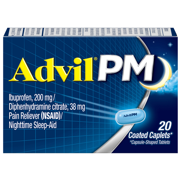 Advil Pain Reliever/Nighttime Sleep-Aid, Coated Caplets