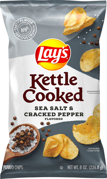 Lay's Potato Chips, Sea Salt & Cracked Pepper Flavored