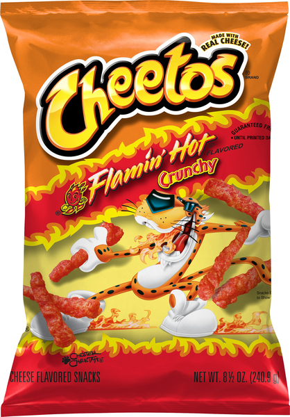 Cheetos Snacks, Flamin' Hot Flavored, Crunchy