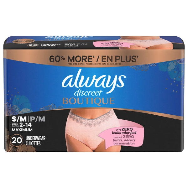 Always Discreet Underwear, S/M, Maximum