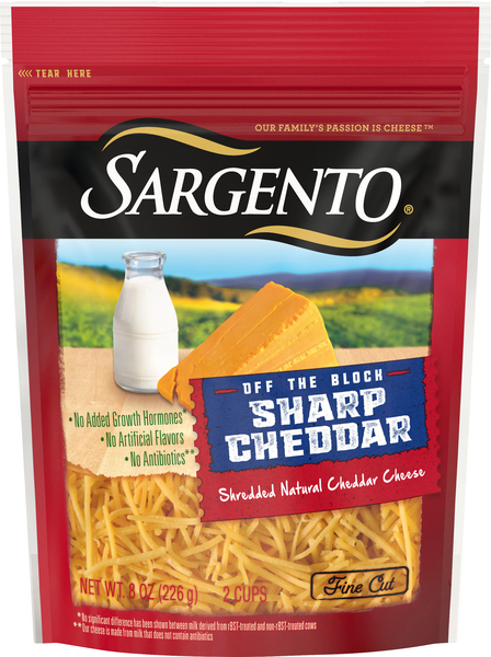 Sargento Shredded Cheese, Sharp Cheddar, Fine Cut