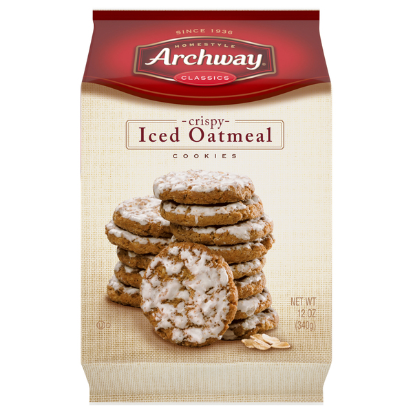 Archway Cookies, Iced Oatmeal, Crispy
