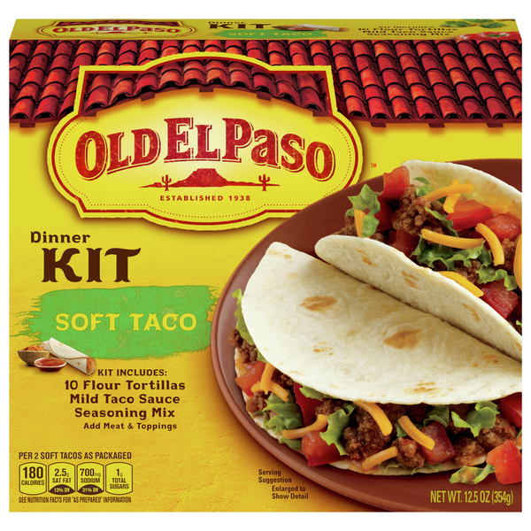 Old El Paso Dinner Kit, Taco, Soft