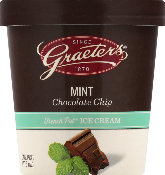 Graeters Ice Cream, Mint Chocolate Chip, French Pot