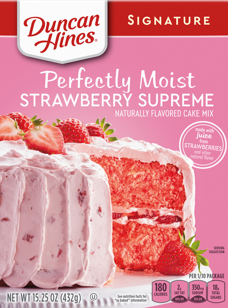 Duncan Hines Signature Perfectly Moist Strawberry Supreme Naturally Flavored Cake Mix