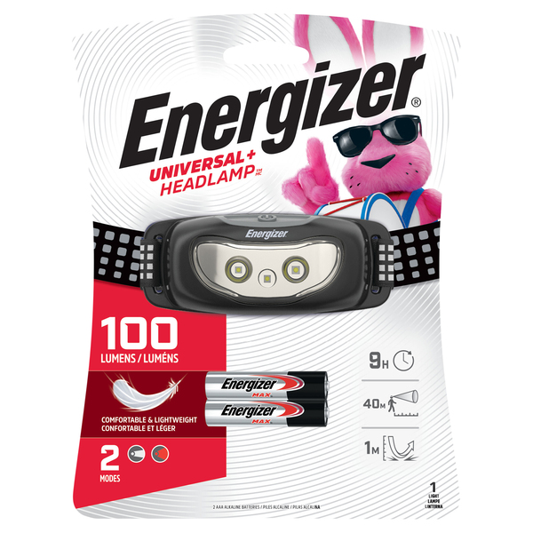 Energizer Universal + Headlamp, 100 Lumens, 2 Modes