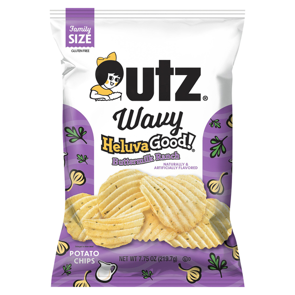 Utz Potato Chips, Buttermilk Ranch, Wavy, Family Size