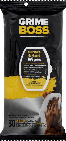 Grim Boss Surface & Hand Wipes, Fresh Citrus Scent, Extra Large « Discount  Drug Mart