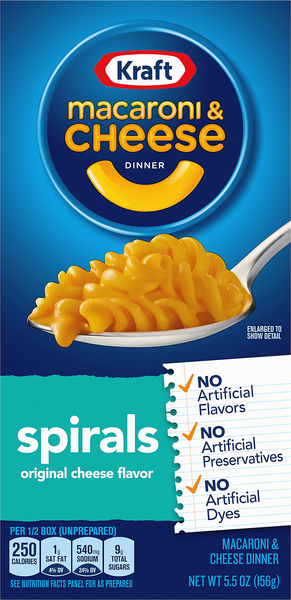 Kraft Macaroni & Cheese Spirals 5.5oz Box