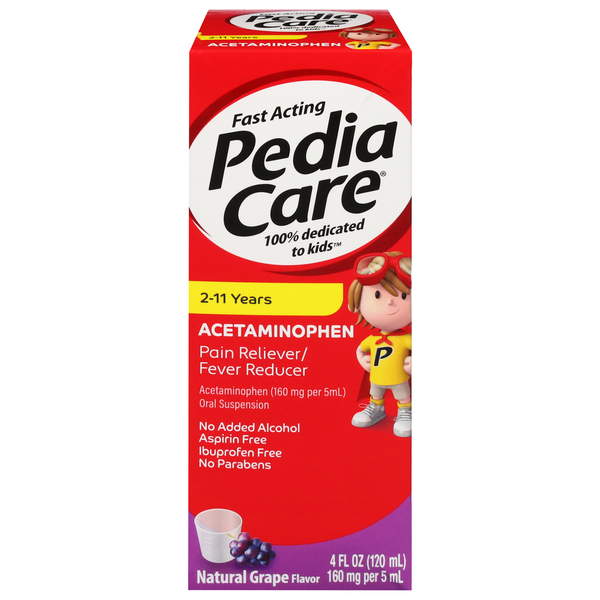 PediaCare Acetaminophen, 2-11 Years, 160 mg, Natural Grape Flavor