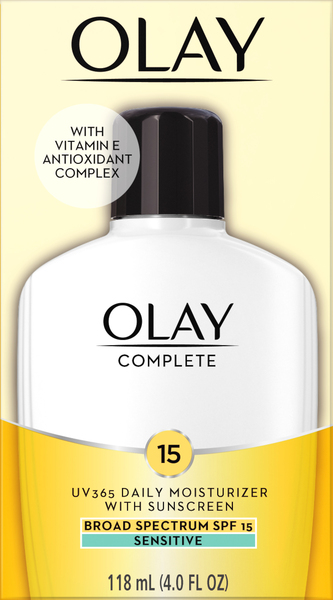 Olay Daily Moisturizer, UV365 with Sunscreen, Sensitive, Broad Spectrum SPF 15