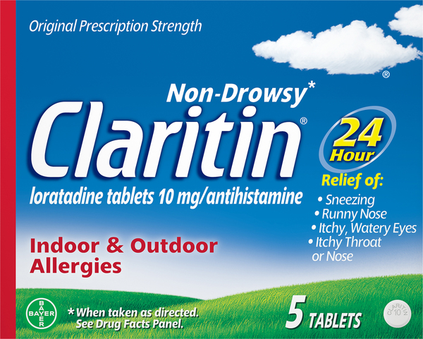 Claritin Indoor & Outdoor Allergies, 24 Hour, Original Prescription Strength, 10 mg, Tablets