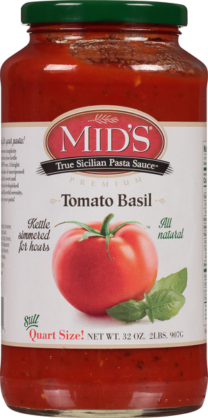 Mid's Pasta Sauce, True Scilian, Tomato Basil