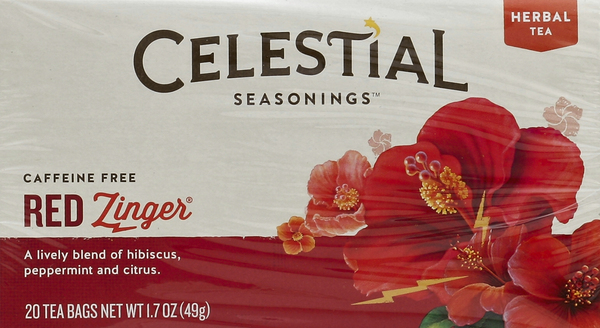 Celestial Seasonings Herbal Tea, Red Zinger, Caffeine Free, Bags