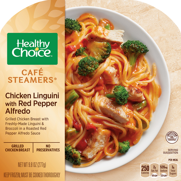 Healthy Choice Chicken Linguini, with Red Pepper Alfredo