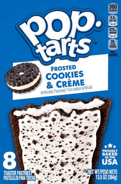Pop-Tarts Toaster Pastries, Cookies & Creme, Frosted