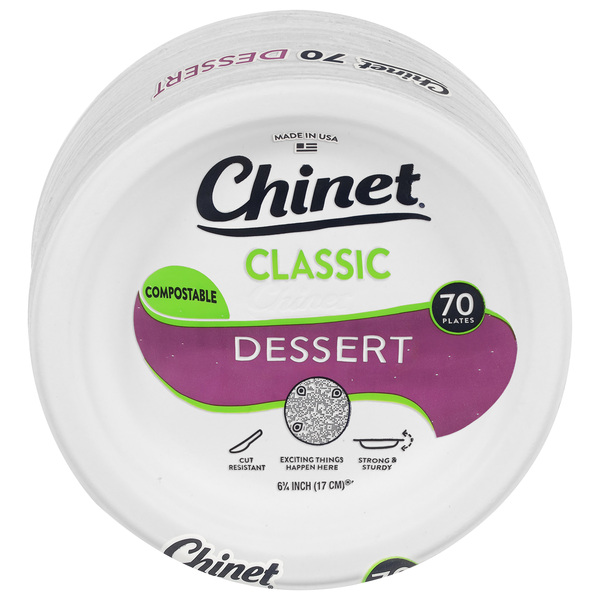 Chinet Plates, Dessert, 6.75 Inch