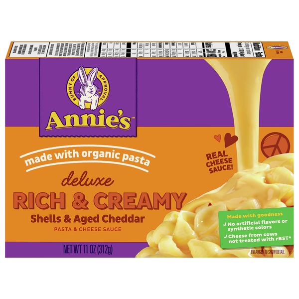 Annies Shells & Aged Cheddar, Deluxe, Rich & Creamy