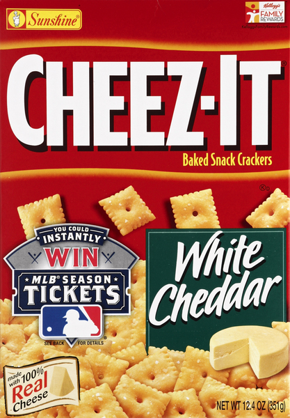 Cheez-It Baked Snack Crackers, White Cheddar
