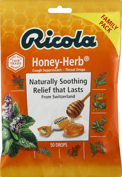 Ricola Cough Suppressant/Throat Drops, Honey-Herb, Family Pack