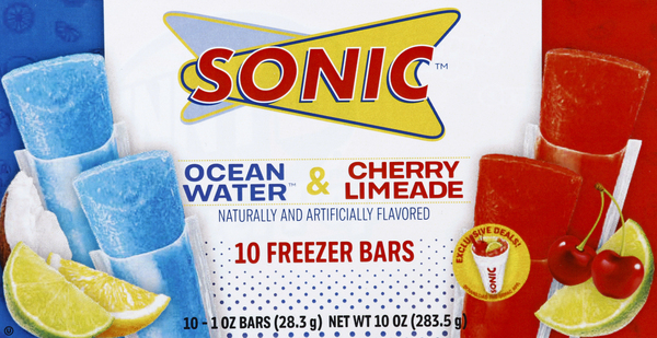 Sonic Freezer Bars, Ocean Water & Cherry Limeade