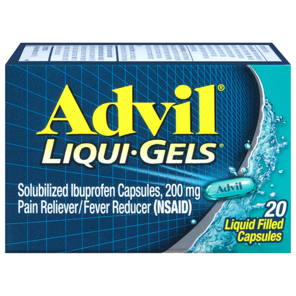 Advil Ibuprofen, Solubilized, 200 mg, Liquid Filled Capsules