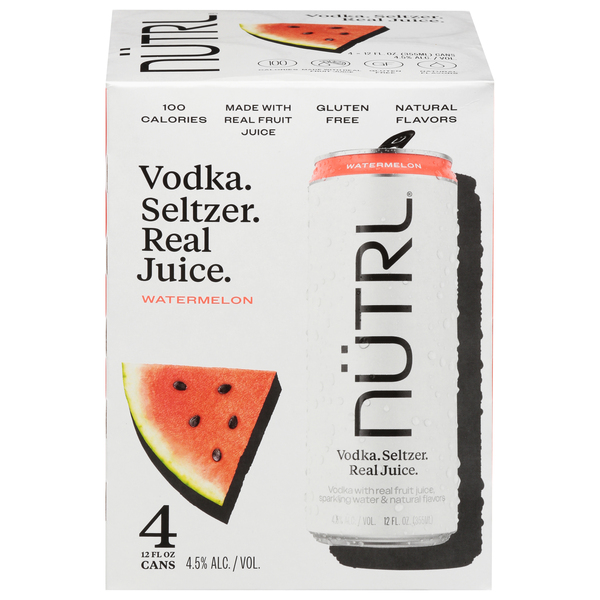 Nutrl Vodka Seltzer, Watermelon, Real Juice