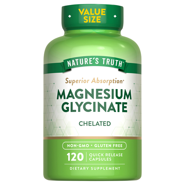 Nature S Truth Magnesium Glycinate Chelated Quick Release Capsules Value Size Discount Drug