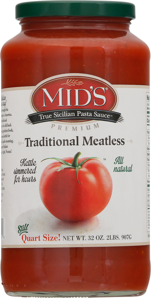 Mid's Pasta Sauce, Traditional Meatless, Quart Size!
