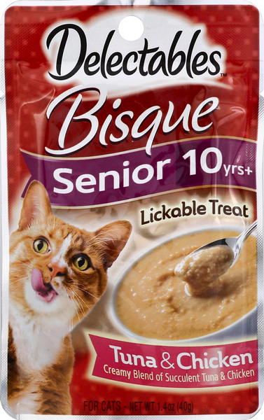 Delectables Treat for Cats, Lickable, Tuna & Chicken, Senior 10 Years+