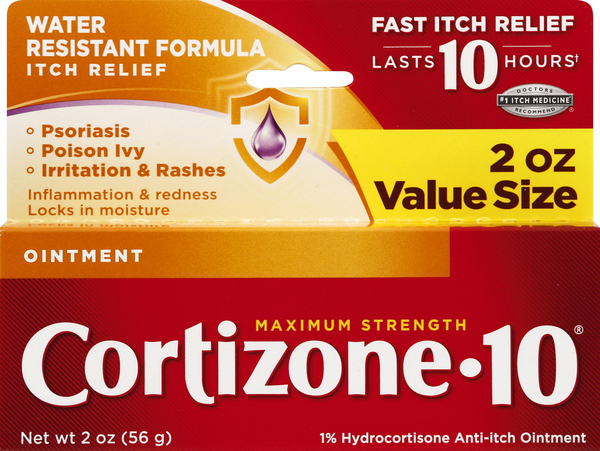 Cortizone-10 Anti-Itch Ointment, Maximum Strength, Water Resistant Formula, Value Size
