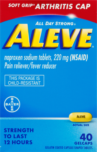 Aleve Pain Reliever/Fever Reducer, 220 mg, Gelcaps