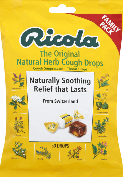 Ricola Cough Suppressant/Throat Drops, Original Natural Herb, Family Pack