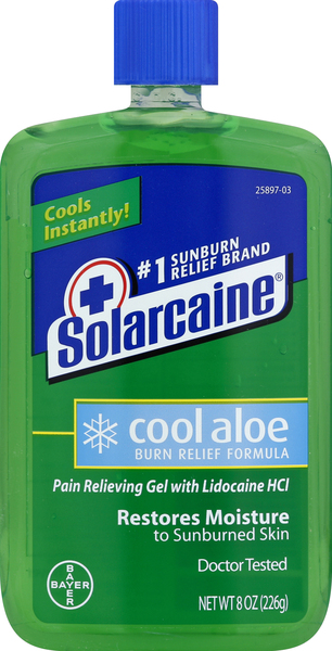 Solarcaine Burn Relief Formula, Pain Relieving Gel, Cool Aloe