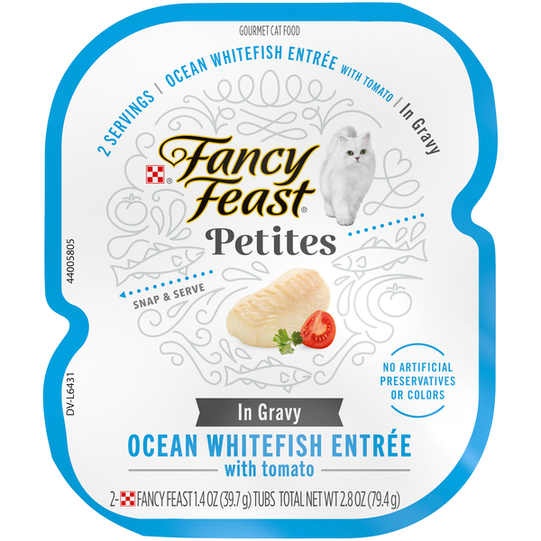 Fancy Feast Gourmet Gravy Wet Cat Food, Petites Ocean Whitefish With Tomato Entree