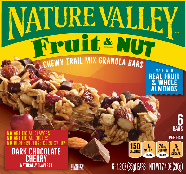 Nature Valley Granola Bars, Trail Mix, Chewy, Fruit & Nut, Dark Chocolate Cherry