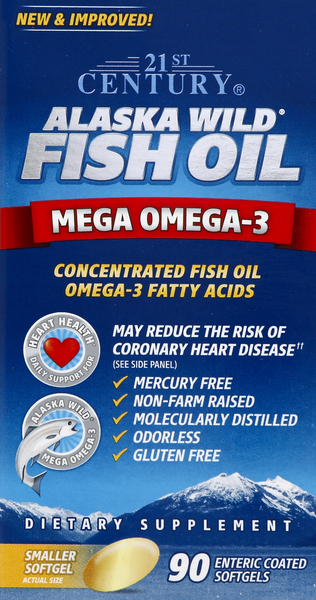 21st Century Fish Oil, Alaska Wild, Enteric Coated Softgels