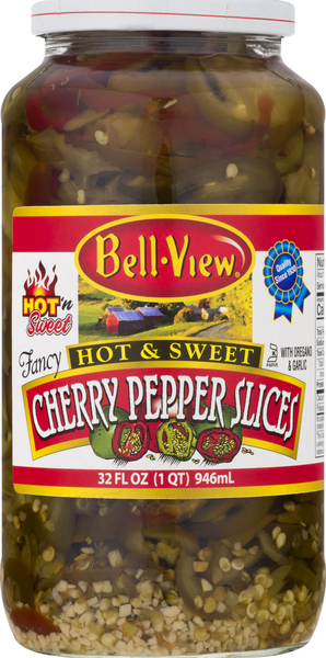 Bell View Cherry Pepper Slices, Hot & Sweet