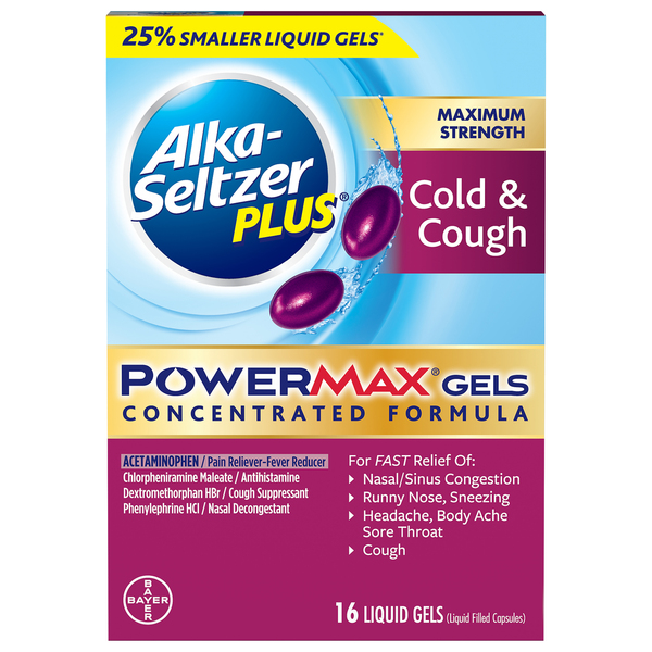 Alka-Seltzer Plus Cold & Cough, Maximum Strength, Liquid Gels