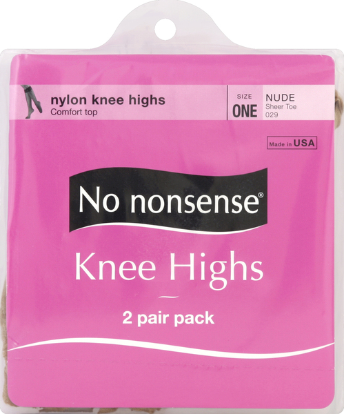 No nonsense Knee Highs, Sheer Toe, One Size, Nude
