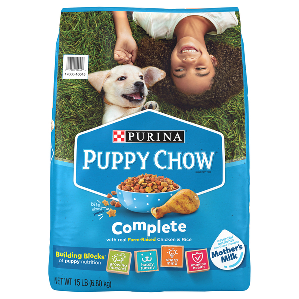 Puppy Chow Puppy Food, Complete, Chicken & Rice, Bite Sized Pieces
