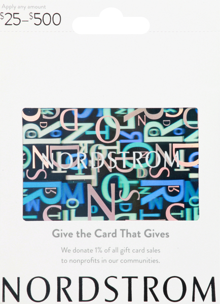 Nordstrom Gift Card, $25 - $500