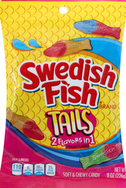 Swedish Fish Candy, Soft & Chewy, Tails 2 Flavors in 1 « Discount Drug Mart