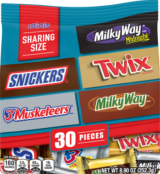 Mars Candy Bars, Minis, Sharing Size