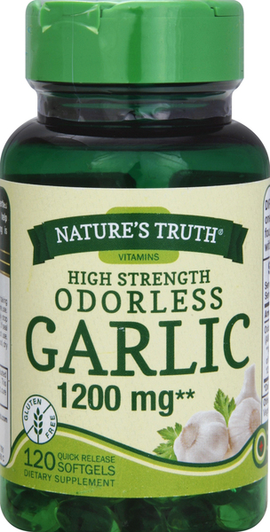 Nature's Truth Garlic, Odorless, High Strength, 1200 mg, Quick Release Softgels