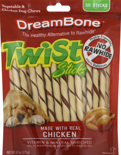 DreamBone Dog Chews, Vegetable & Chicken, Twist Sticks