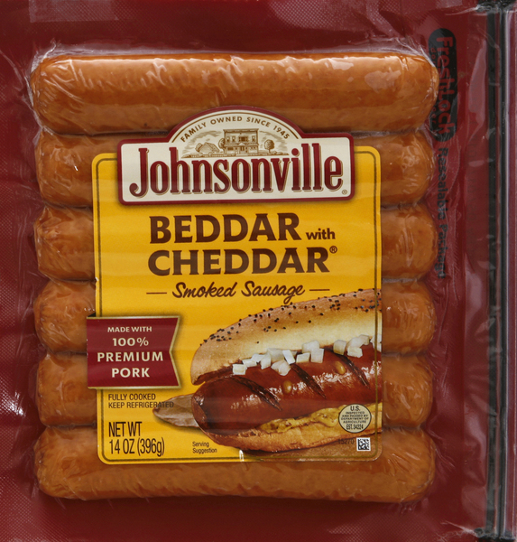 Johnsonville Sausage, Smoked, Beddar with Cheddar