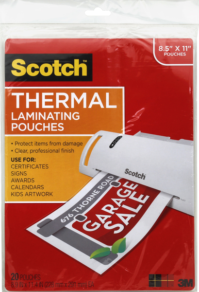 Scotch Thermal Laminating Pouches, 9 x 11.4 Inch, Gloss